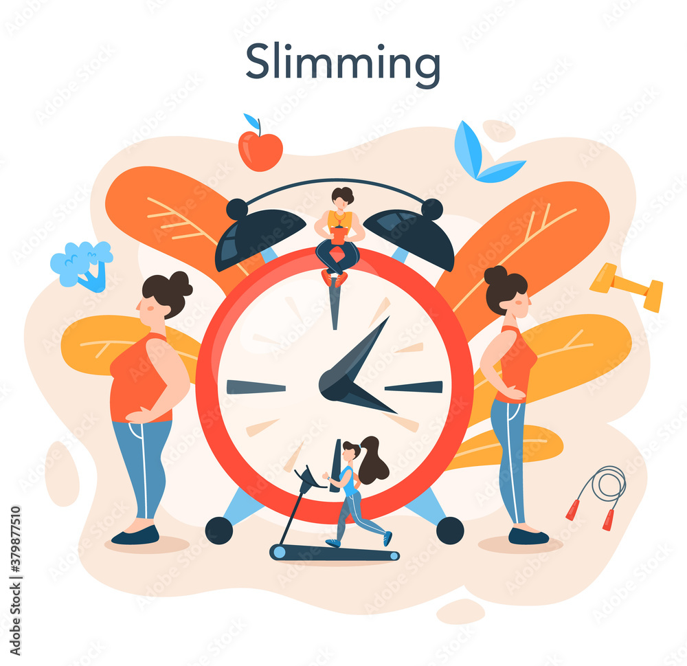 Slimming specialist. Diet, plan, healthy, food, physical, activity.