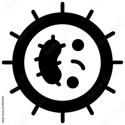 
A biological cell icon in flat design, bacteria vector 
