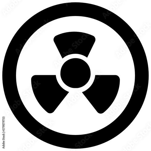 
A chemical radioactive symbol icon in flat design, radiation vector 
