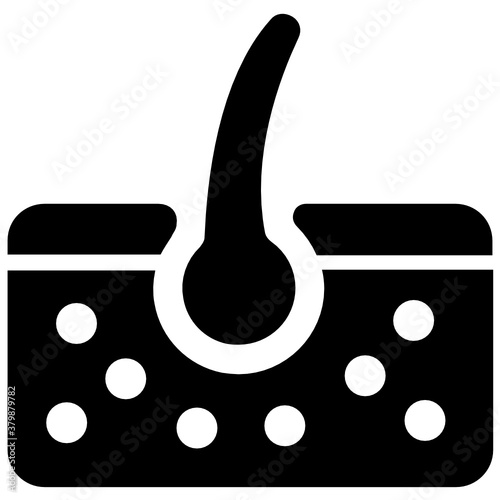 
An icon design of hair follicle, dermatology vector 
