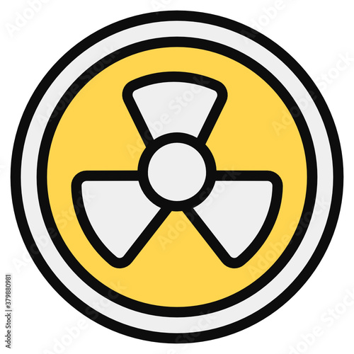 
A chemical radioactive symbol icon in flat design, radiation vector 
