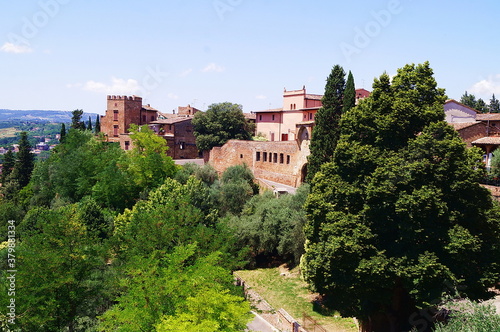 View of the ancient medieval village of Certaldo, Tuscany, Italy © sansa55