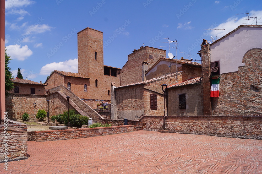 Glimpse of the ancient medieval village of Certaldo, Tuscany, Italy