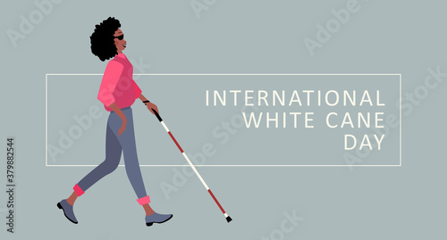 Tablou canvas White Cane Safety Day vector illustration