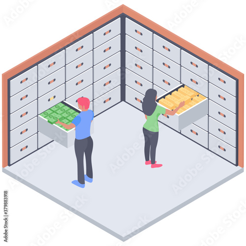 
Locker room icon in isometric 
