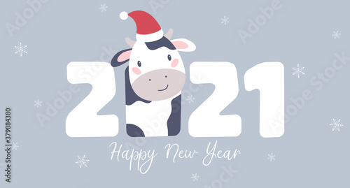 Chinese new year. 2021 New year. Metal ox horoscope sign. 2021 design. New year symbol. 2021 logo design. Chinese horoscope metal ox with 2021. Flat minimalism vector illustration. Ox horoscope sign