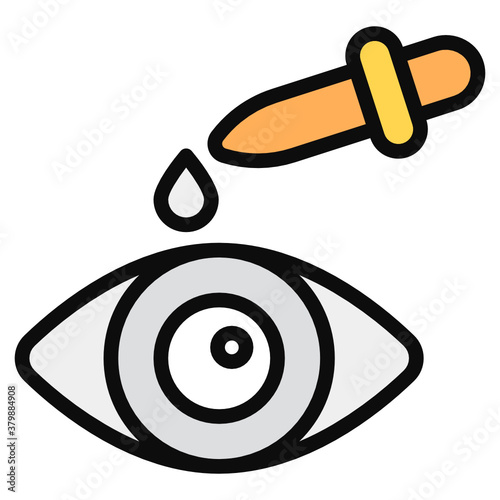 
Eye drop icon in flat vector style 
