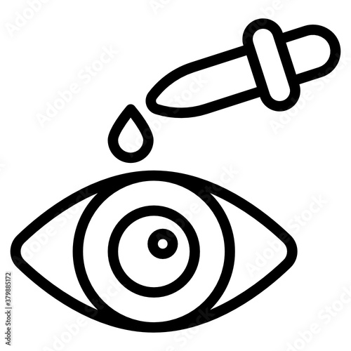  Eye drop icon in flat vector style 