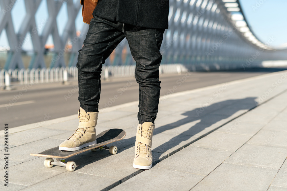 Young man with skateboard Young man with skateboard