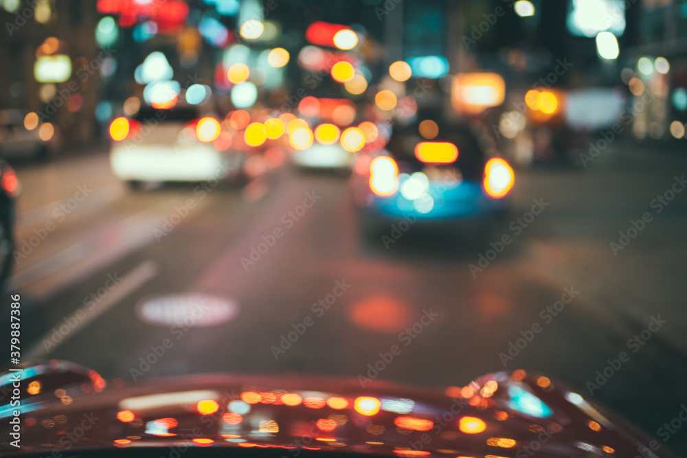 Photograph of urban traffic at night, in Toronto, Canada. Photograph of urban traffic at night, in Toronto, Canada.