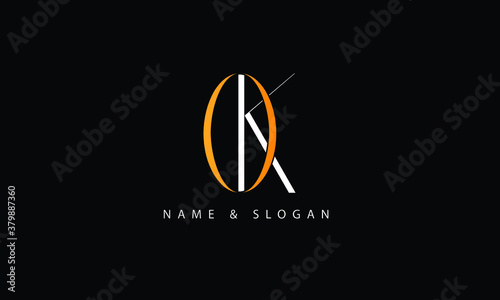 KO, OK, K, O abstract letters logo monogram