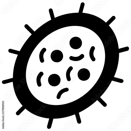 
A biological cell icon in flat design, microorganism vector 
