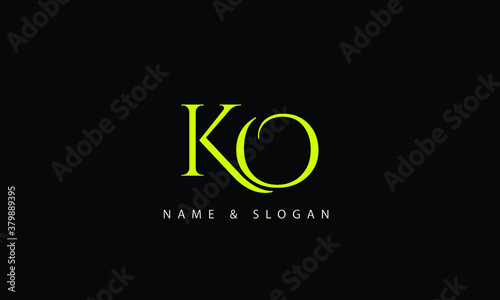 KO, OK, K, O abstract letters logo monogram