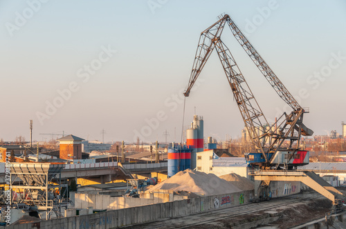 Mannheim  Germany. January 30th  2009. Industrial cement production plant.