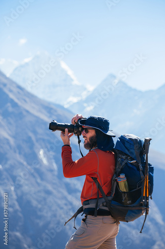 Photographer in mountain photo