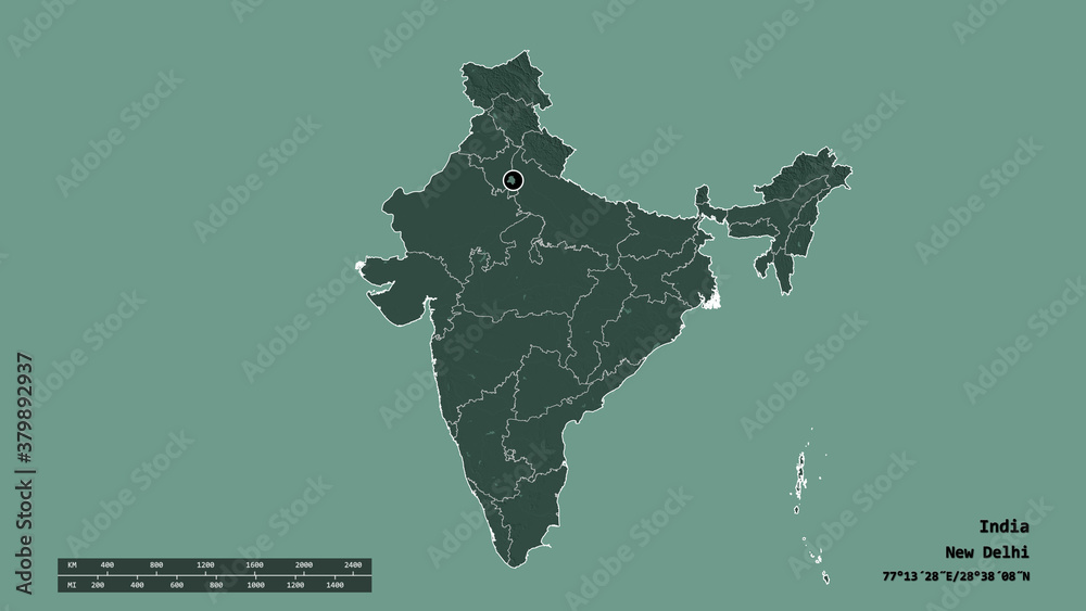 Location of National Capital Territory of Delhi, union territory of India,. Administrative