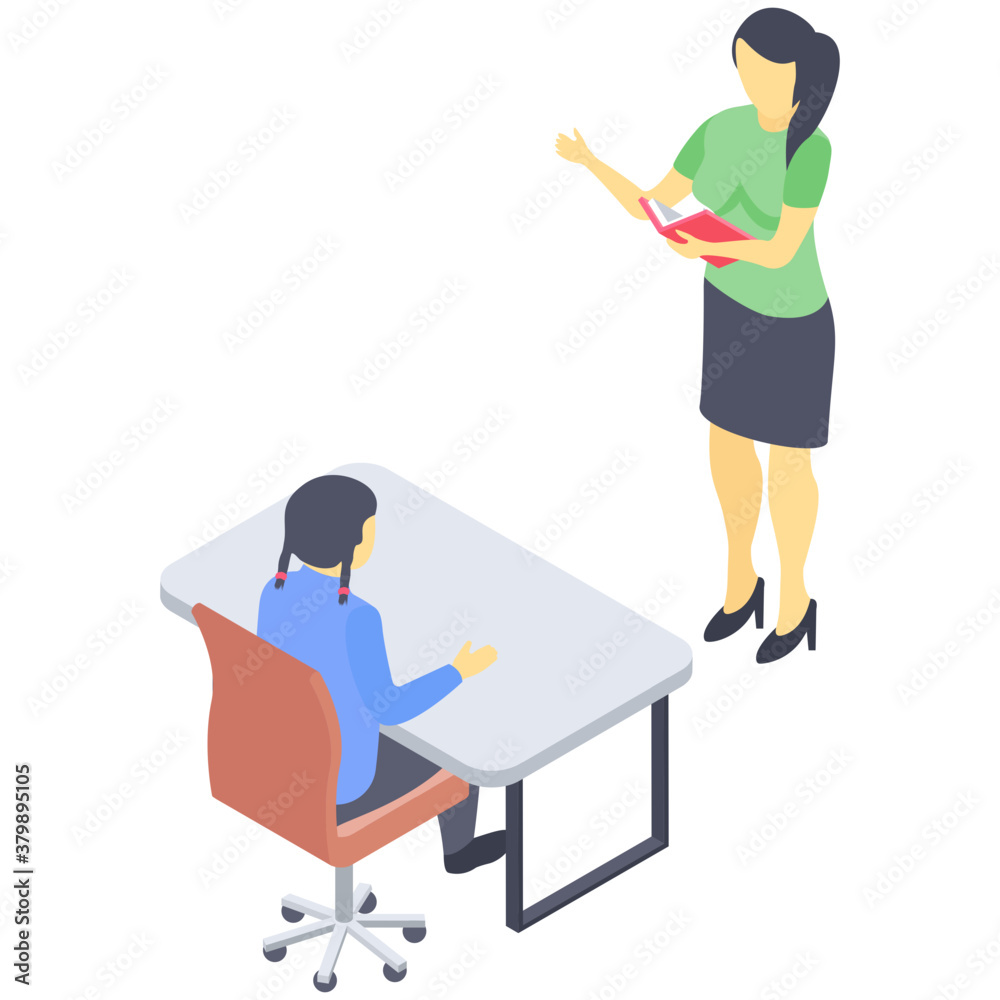 Student classroom vector in isometric design
Student classroom vector in isometric design