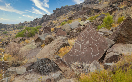 STOREY COUNTY, NEVADA, UNITED STATES - Sep 16, 2020: Lagomarsino Petroglyph Site. photo