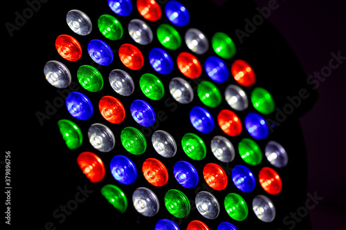 Close up of RGB led diode display , Led lamp