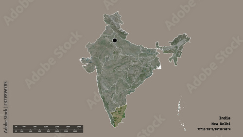 Location of Tamil Nadu, state of India,. Satellite photo