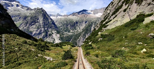 Gelmerbahn in den Alpen photo