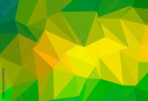 Light Green, Yellow vector blurry triangle pattern.