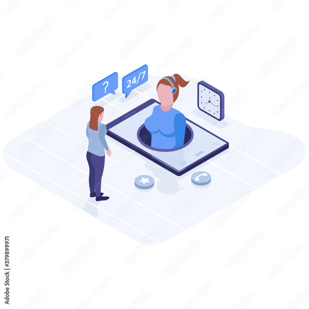 
Online consulting vector isometric illustration 
