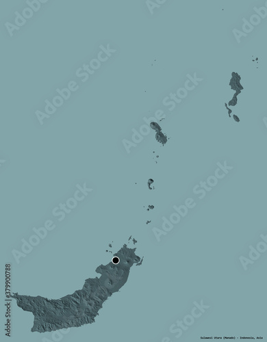 Sulawesi Utara, province of Indonesia, on solid. Administrative photo