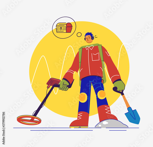 The Digger. Vector illustration