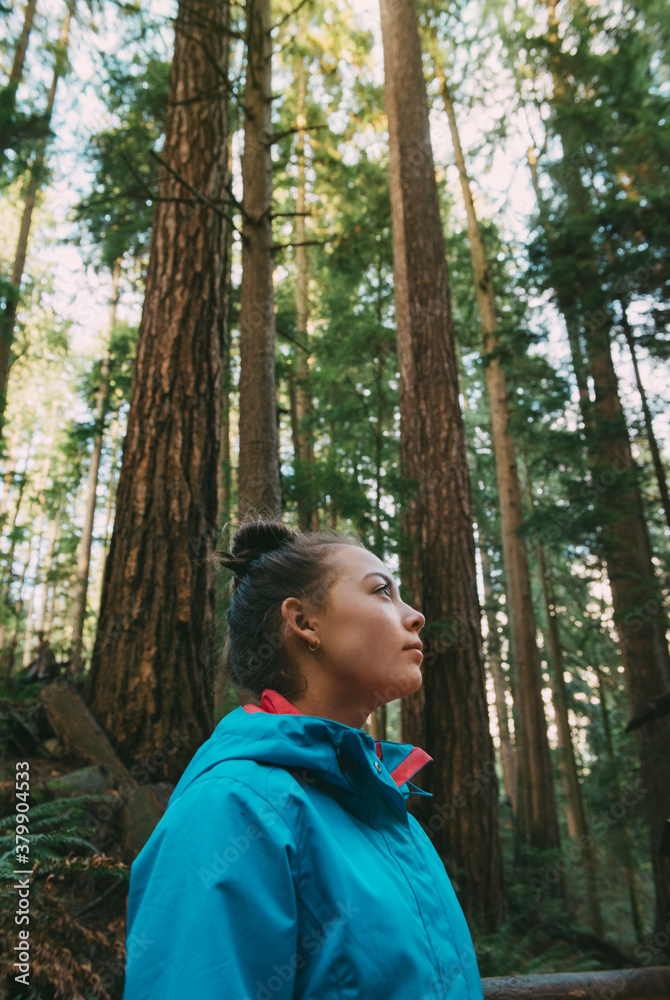 Teenage Girl In Old Growth Forest Teenage Girl In Old Growth Forest