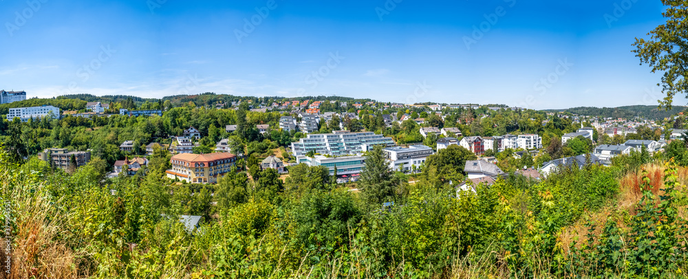 Panoramablick über die Stadt Bad Schwalbach, Taunus, Hessen, Deutschland 