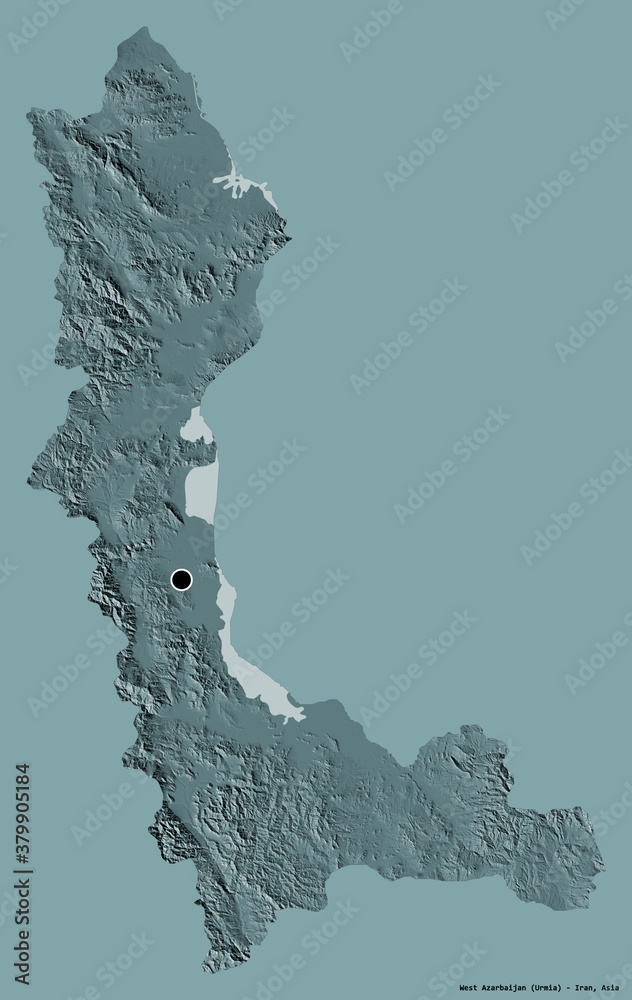 West Azarbaijan, province of Iran, on solid. Administrative