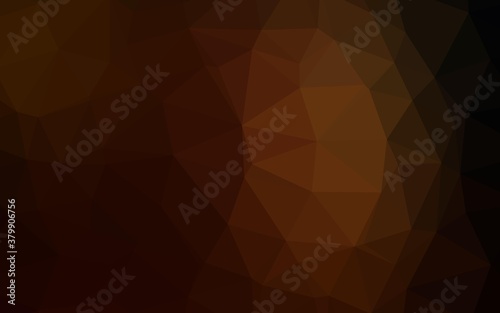 Dark Orange vector triangle mosaic template. Modern geometrical abstract illustration with gradient. Brand new style for your business design.