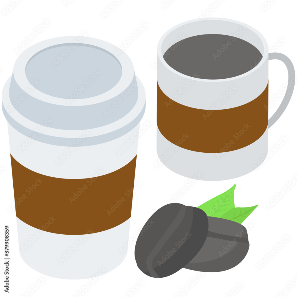 Isometric vector of coffee icon
Isometric vector of coffee icon