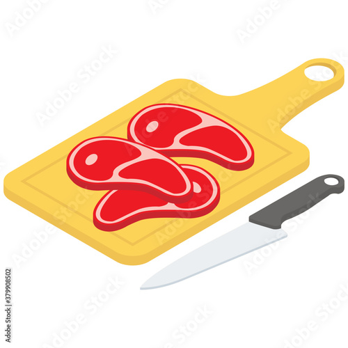 
Beef  steaks icon in isometric design 
