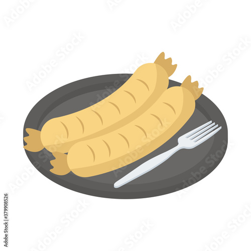 
Sausage icon in isometric design 
