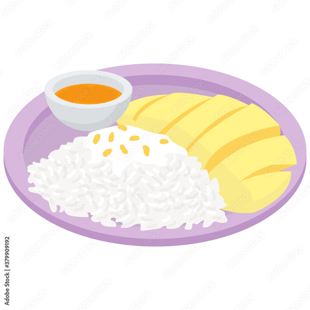 
Thai dessert icon in isometric design 
