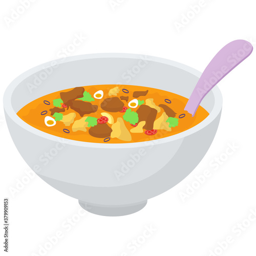 
Som tam platter icon in isometric design 
