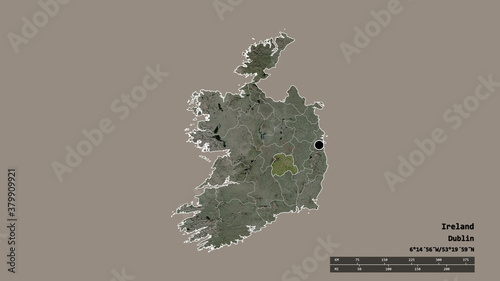 Location of Laoighis, county of Ireland,. Satellite