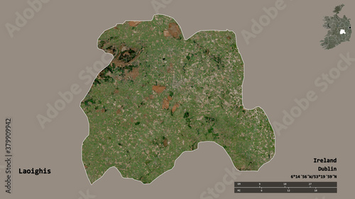 Laoighis, county of Ireland, zoomed. Satellite photo