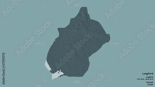 Canvas Print Longford - Ireland. Bounding box. Administrative