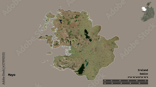 Mayo, county of Ireland, zoomed. Satellite