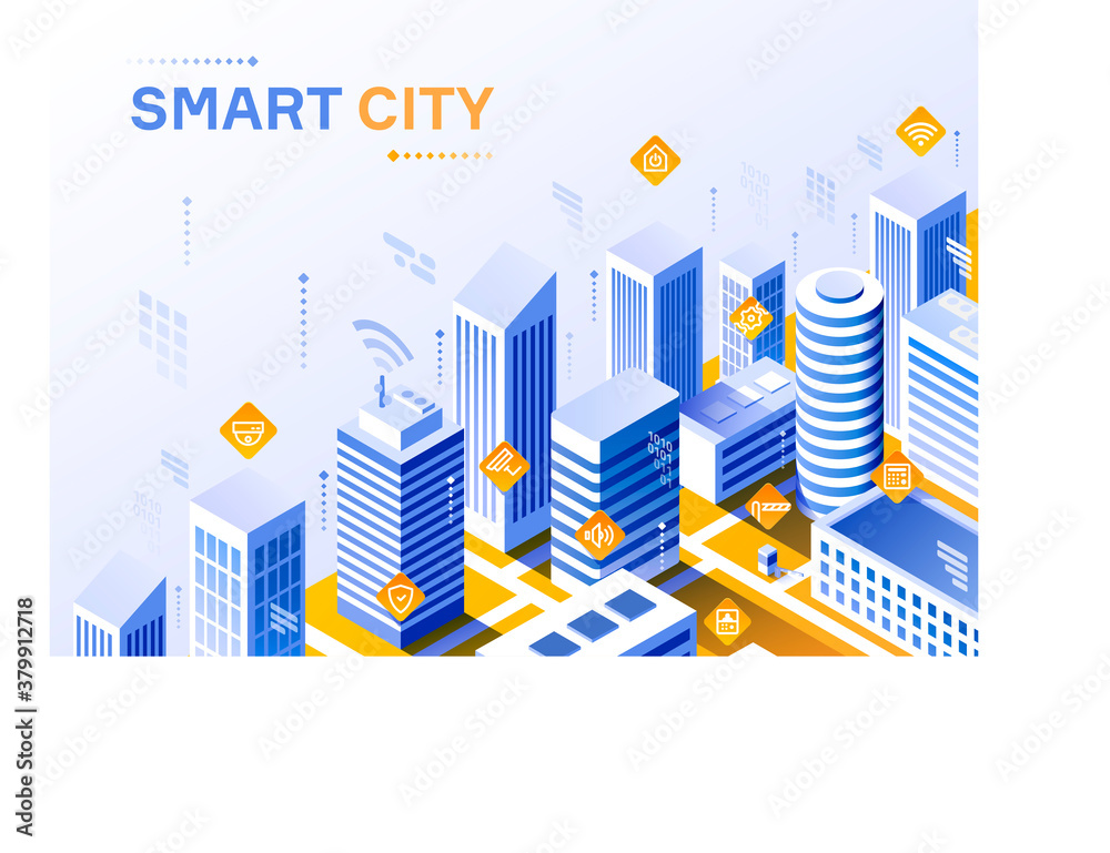 Vector illustration. Smart city.