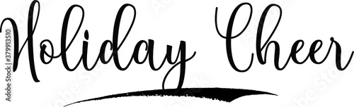 Holiday Cheer Calligraphy Handwritten Typography Text on
White Background