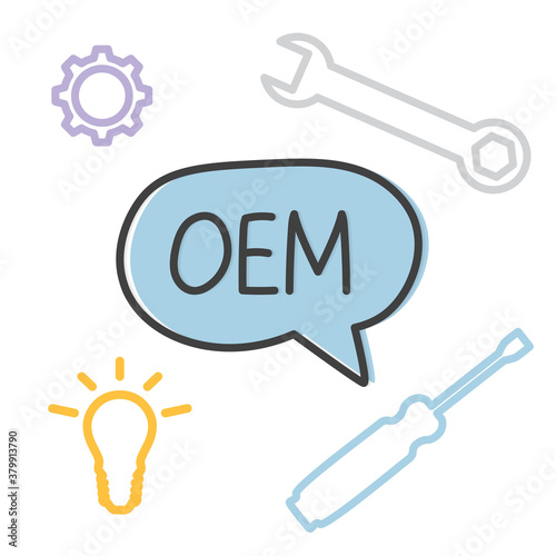 OEM (Original Equipment Manufacturer) acronym concept- vector illustration