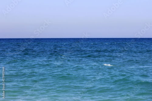 Dark blue sea in Zikim beach Israel
