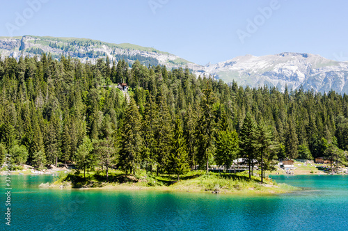 Caumasee, Lag la Cauma, Lai da Cauma, Bergsee, Badesee, Flims, Wassersport, Wanderweg, Wanderferien, Flimser Wald, Alpen, Sardona, Graubünden, Sommer, Schweiz photo