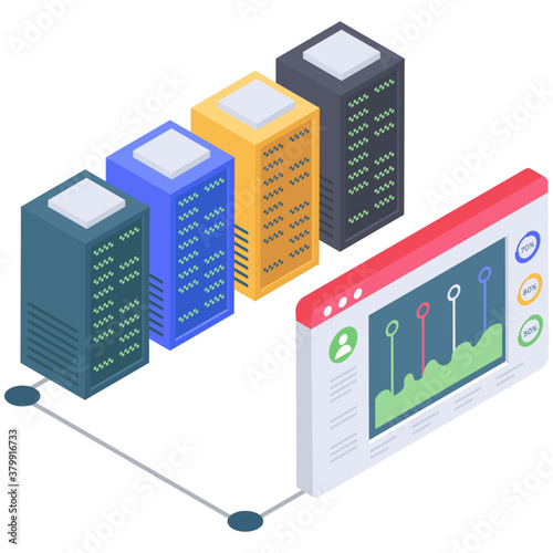 
Data network icon isometric design
