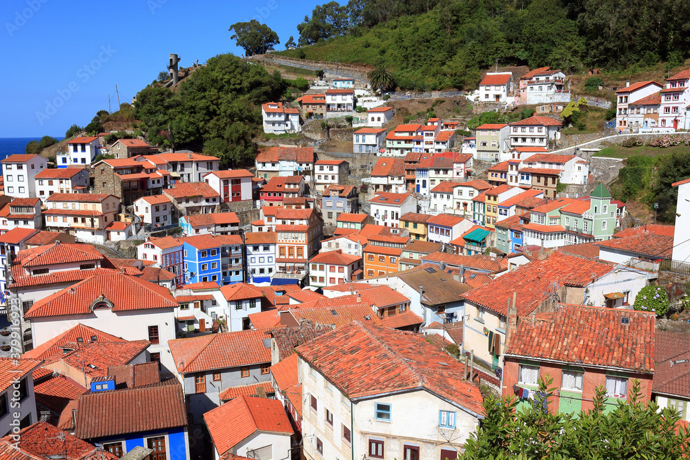The town of Cudillero, in northern Spain, walls and roofs