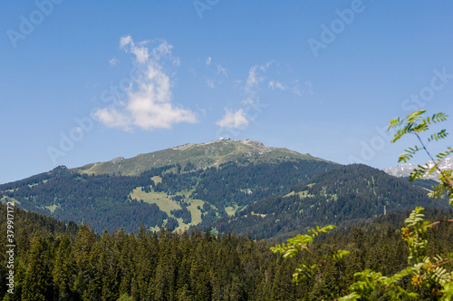 Crap Sogn Gion, Bergstation, Caumasee, Bergsee, Flims, Wald, Laax, Alpen, Wanderweg, Graubünden, Sommer, Schweiz